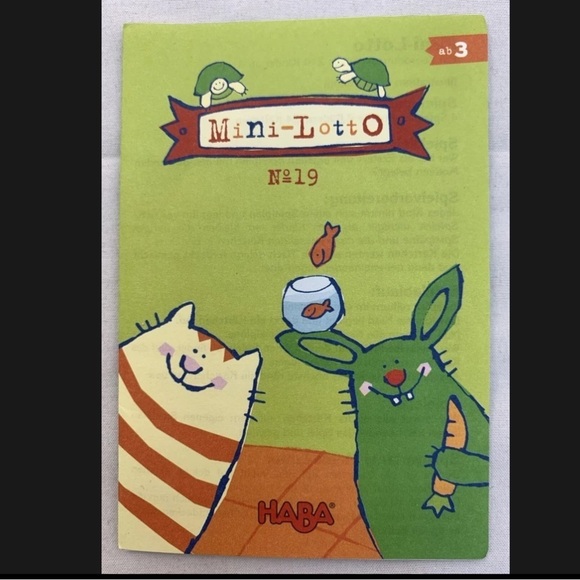 HABA Mini Lotto Number 19 Miniature Travel Tin Set of 4 Bingo From Germany - Picture 12 of 15